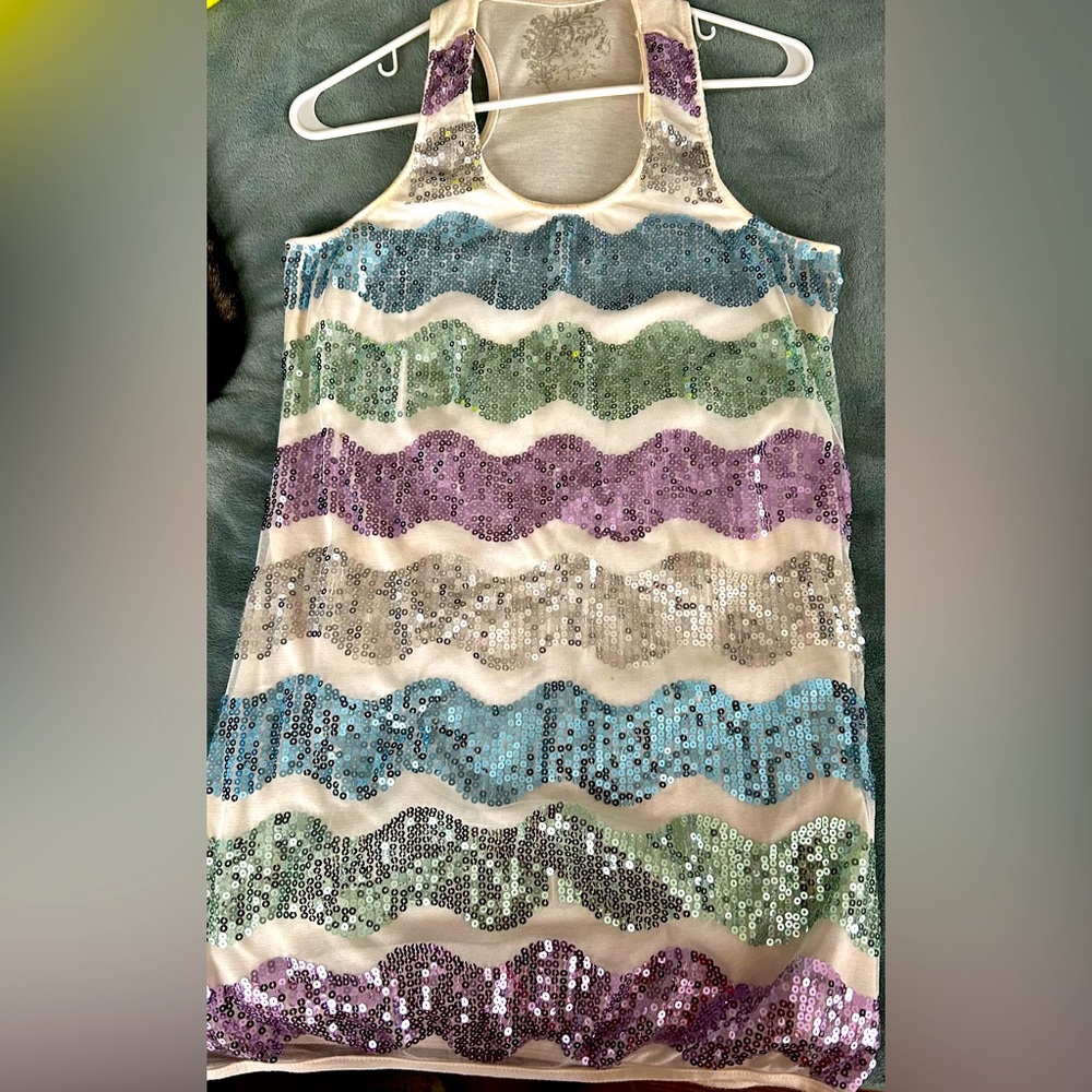 Sequin tank top L